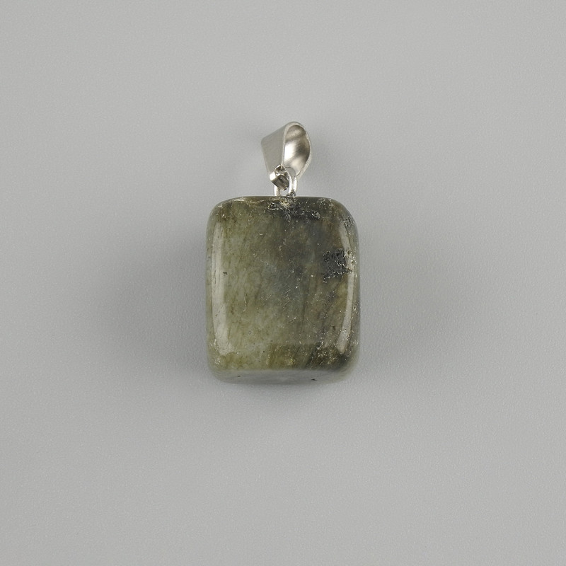 Totem Pendant Labradorite Stone Block 14x11x11mm+-, length 23mm+- assortment size