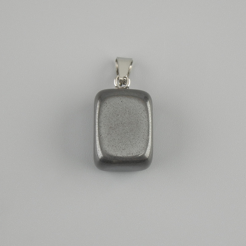 Totem Pendant Hematite Brick 14x11x11mm+-, length 23mm+- assortment size