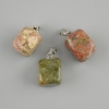 Totem Jasper heliotrope pendant brick 16×11×11 mm +/-, length 24 mm +-, assortment size