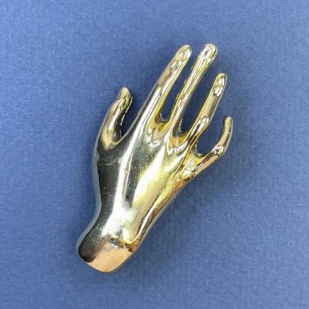 Brooch Pendant Hand Gold-tone Metal 27x55mm+