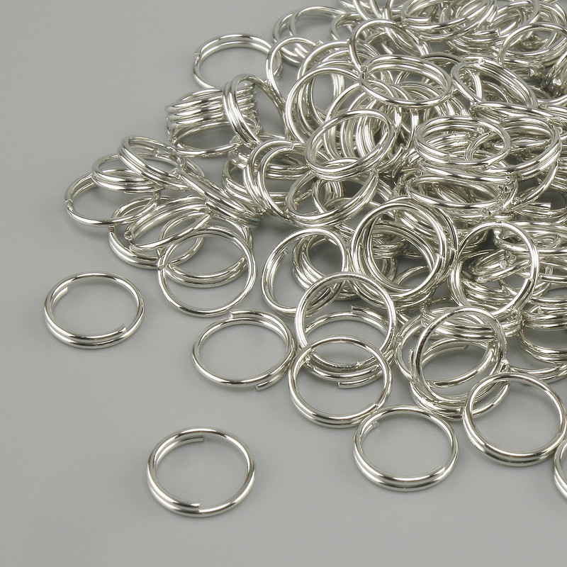 Swivel Ring 8mm Spring Ring, silver-tone metal, packaged 20g