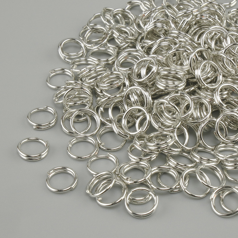 Spring-loaded Fitting Ring 6mm Silver Metallic Packaging 20g