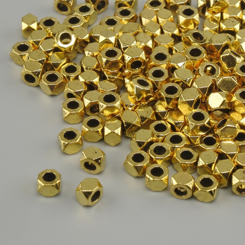 Gold-tone bead insert, metal colour, diameter 3x2.5 mm, hole approx. 1.9 mm, packaging 20 g (~170 pcs)