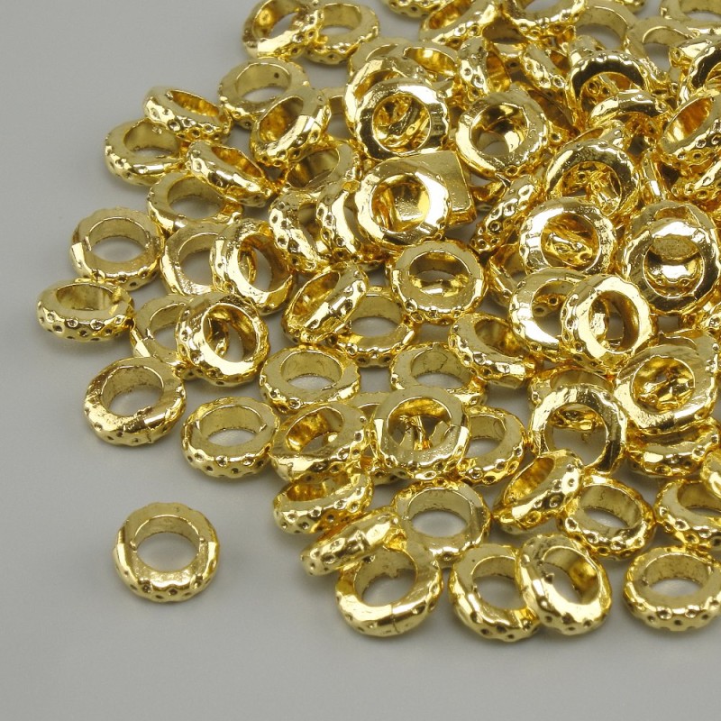 Bead Inlay Findings Color of Metal: Light Gold, diameter 5.5mm± hole diameter 3.8mm± packaging 20g (~119 pcs)
