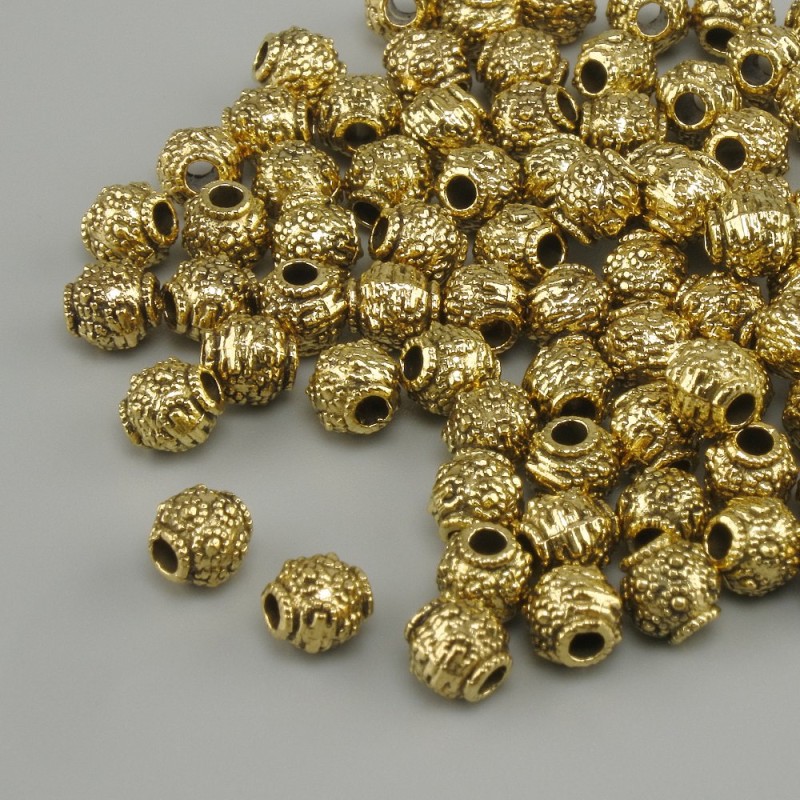 Bead insert findings in yellow gold color, 4x4mm± hole 1.8mm±, packaging 20g (~80 pcs)