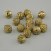 Bead insert, bead core in yellow gold colour, diameter 8x7.5 mm ±, hole diameter 1.8 mm, packaged 20 g (~15 pcs)