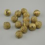 Bead insert, bead core in yellow gold colour, diameter 8x7.5 mm ±, hole diameter 1.8 mm, packaged 20 g (~15 pcs)