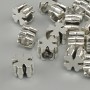 Bead Component Insert Cross, metal colour silver, 9×9 mm Ø, hole ~4.9 mm, packaged 20 g (~15 pcs)