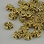 Bead insert in the shape of a cross, metallic colour yellow gold, diameter 8x8mm±, hole 2mm±, packaged 20 g (~31 pcs)