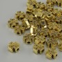 Bead Insert Cross Metal Colour Yellow Gold, Ø7x7mm+- hole Ø2mm+- packaging 20g (~39 pcs)