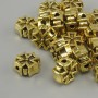 Bead finding - Cross-shaped bead insert, yellow gold colour, 8x8mm ± hole 2mm ± packaging 20 g (~17 pcs)