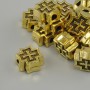 Bead Insert Cross Yellow Gold Coloured Metal, 9x9mm± hole 2.8mm±, packaged 20g (~14 pcs)