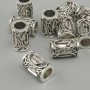 Bead Fittings Scandinavian Rune, diameter 13x9mm +-, hole, diameter 6mm, silver-tone metal finish 10 pcs