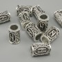 Bead Finding Nordic Rune, diameter 13×9mm ±, hole 6mm, metal colour: silver-tone, 10 pcs