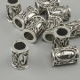 Bead hardware Nordic Rune, diameter 13×9mm ±, hole diameter 6mm, silver-colour metal finish 10 pcs