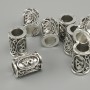 Bead Findings Nordic Rune, diameter 13x9mm ±, hole diameter 6mm, silver-colour metal finish 10 pcs