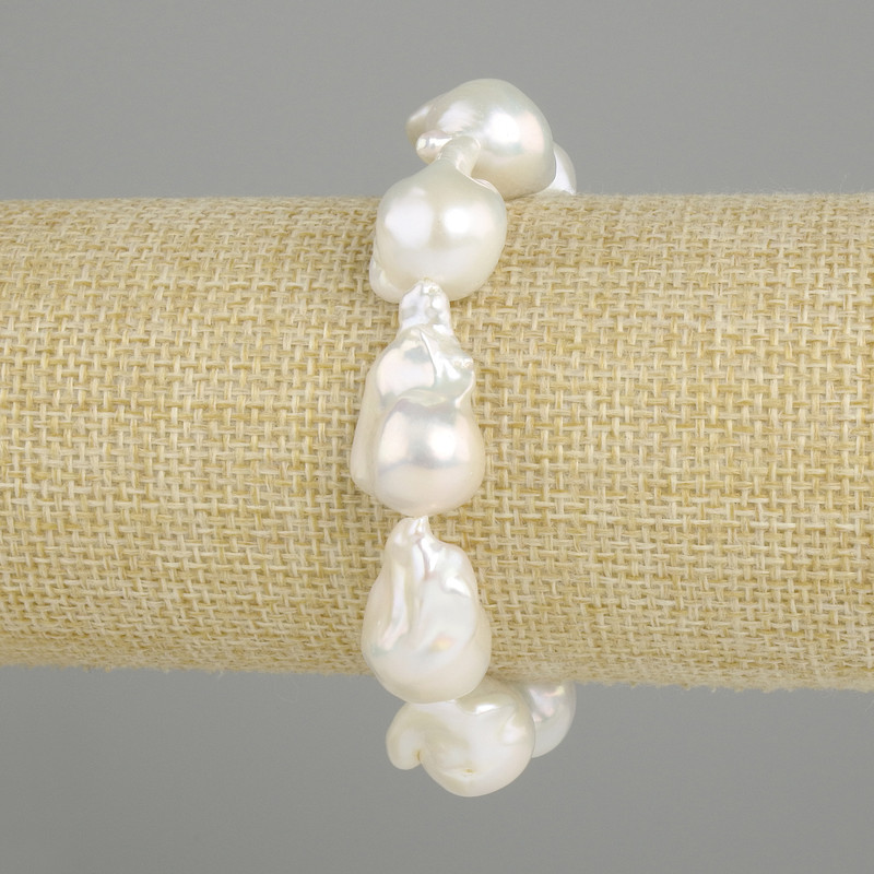 Bracelet Baroque Pearls, diameter 20-23x13-17mm+-, length 18cm +-, stretch