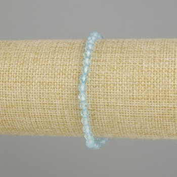 Bracelet Faceted Topaz Bead, 4mm diameter, 18cm length, stretch