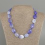 Agate Necklace, oval beads, diameter 19.5–20×15 mm ±, length 45 cm ± with clasp
