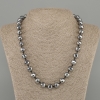 Terahertz Bead Necklace with Faceted Round Beads, 10mm diameter ±, length 45cm ± with clasp