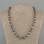 Terahertz Bead Necklace with Faceted Round Beads, 10mm diameter ±, length 45cm ± with clasp