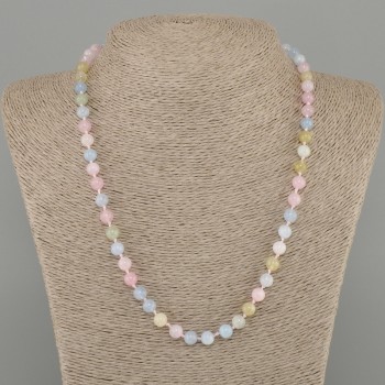 Morganite Beads smooth ball 10mm diameter, length 45cm, with clasp