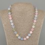 Morganite Necklace Smooth Beads 10mm Ø, 45cm long with clasp