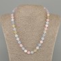 Morganite Beads, smooth round beads 8mm diameter, length 45cm, with clasp