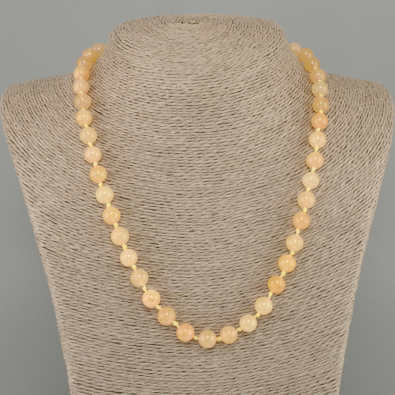 Citrine Beads, Smooth Round 8mm, 50cm Length with Clasp