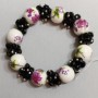 Bracelet Czech Glass and Agate Pressed, 18cm+ Stretch