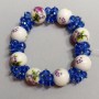 Bracelet Czech glass and agate pressed, stretch 18cm±