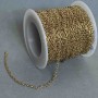 Gold-plated coil chain for jewellery, thickness 2.4mm, length 18m, standard gold-tone metal