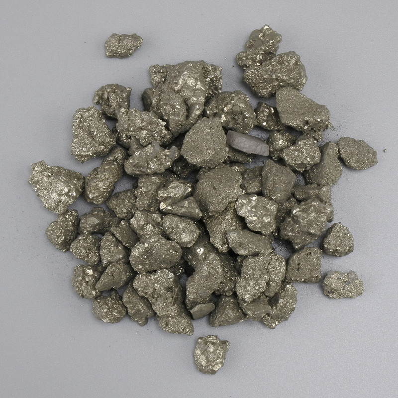 Natural untreated Pyrite chip, diameter 5-19×6-12mm± (assorted sizes) (Price per 100 g)