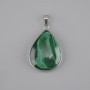 Malachite Pendant in Silver- toned Setting 45×30mm±, length 51mm± (assorted sizes)