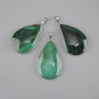 Malachite Pendant in Silvered Setting 44×27 mm ±, length 57 mm ± (assorted sizes)