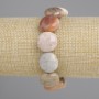 Bracelet of fossilised coral coin, diameter 16-17mm ±, length 18cm ± stretch
