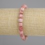 Bracelet with Rhodonite Faceted Cube Beads, Ø7x7mm, 18cm