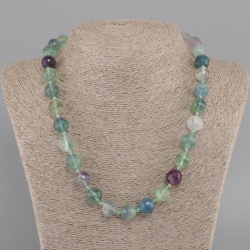 Fluorite Bead Necklace Grenulated Bead, 12mm diameter ±, length 45cm ± with clasp