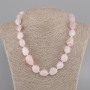Necklace Beads, Rose Quartz Tumbled, 14-22×12-15mm, ± diameter, 45 cm ± with clasp