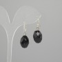 Earrings - Agate Faceted Bead, 16x12mm, length 30mm