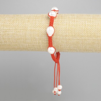 Bracelet with Freshwater Pearls, 10x9mm ± on a slider