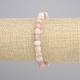 Bracelet Pink Opal Faceted Cube, diameter 6×6mm±, length 18cm±, stretch