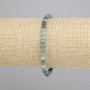 Chrysocolla Bead Bracelet, Faceted Cube, 4x4 mm, Stretch, 18 cm