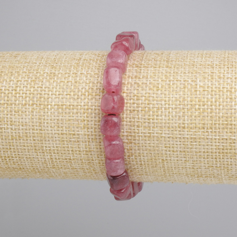 Tourmaline Cube Bracelet, 7-8 mm diameter, 18 cm stretch