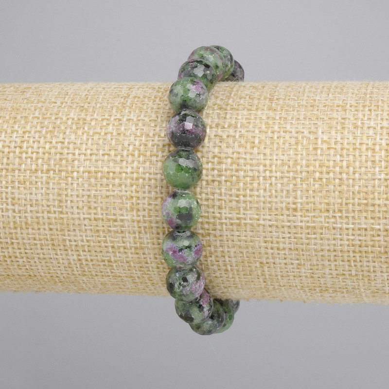 Zoisite Bead-Granulated Sphere Stretch Bracelet, 8mm diameter, 18cm length
