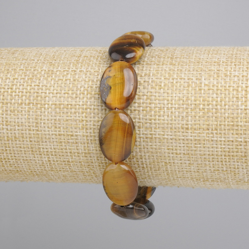 Tiger's Eye Bracelet Oval, 18x13mm, length 18cm, stretch