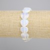 Moonstone Opalite Heart Bracelet, 14 mm diameter heart beads, 18 cm length stretch