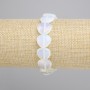 Moonstone Opalite Heart Bracelet, 14 mm diameter heart beads, 18 cm length stretch