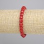 Coral Beaded Cube Bracelet, diameter 6x6mm, length 18cm, stretch