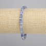 Kianite Bead Bracelet, Faceted Cube, 5x5 mm, Stretch 18 cm